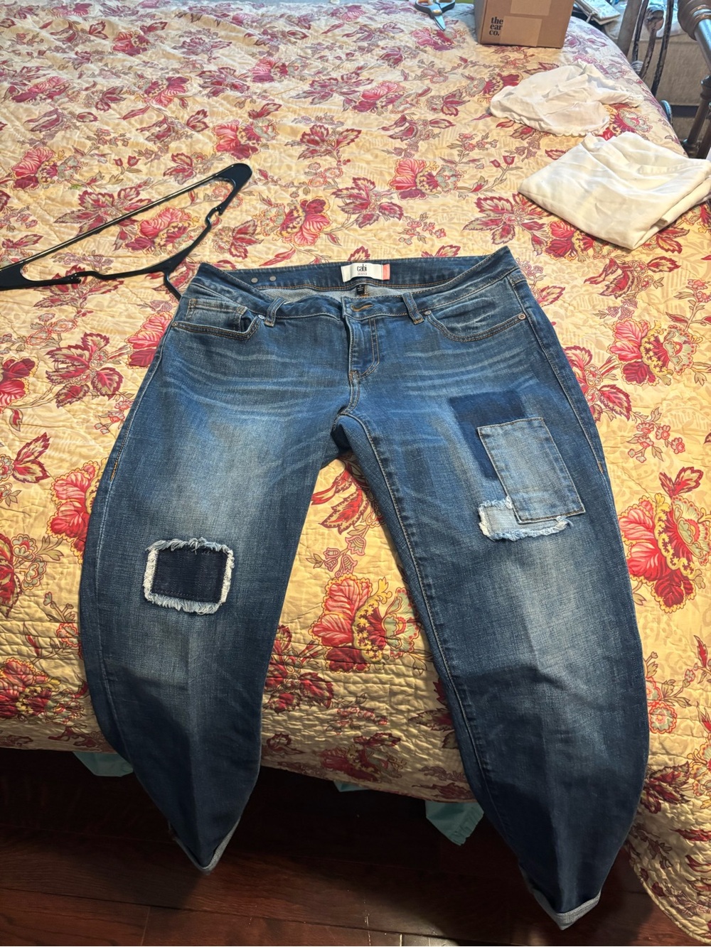 CAbi Blue Patchwork Boyfriend Jeans